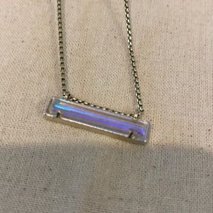 So pretty! KENDRA SCOTT clear bar necklace with silver chain everyday wear
